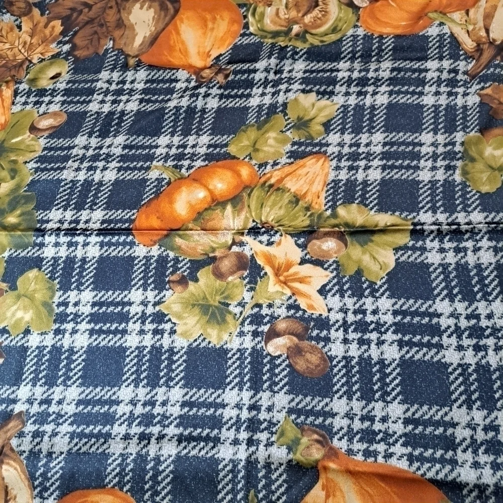 Punpkin Gourd Acorn Plaid Autumn Scarf